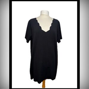 Boohoo Black Dress with Scalloped Neckline plus size 20